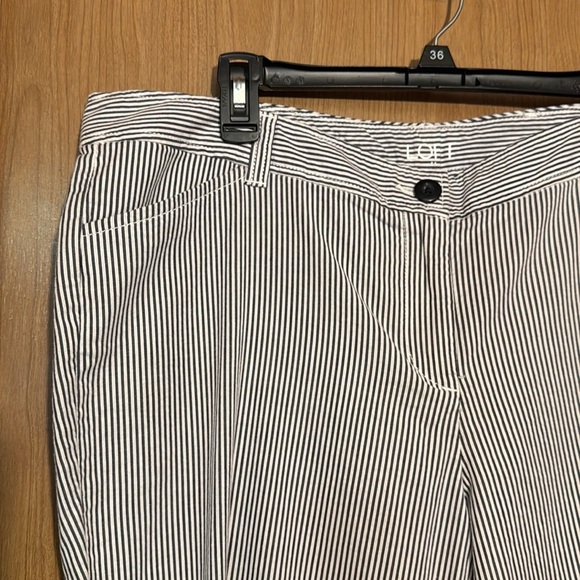 Loft crop Striped Black and White crop Pants size 14 - Picture 3 of 6